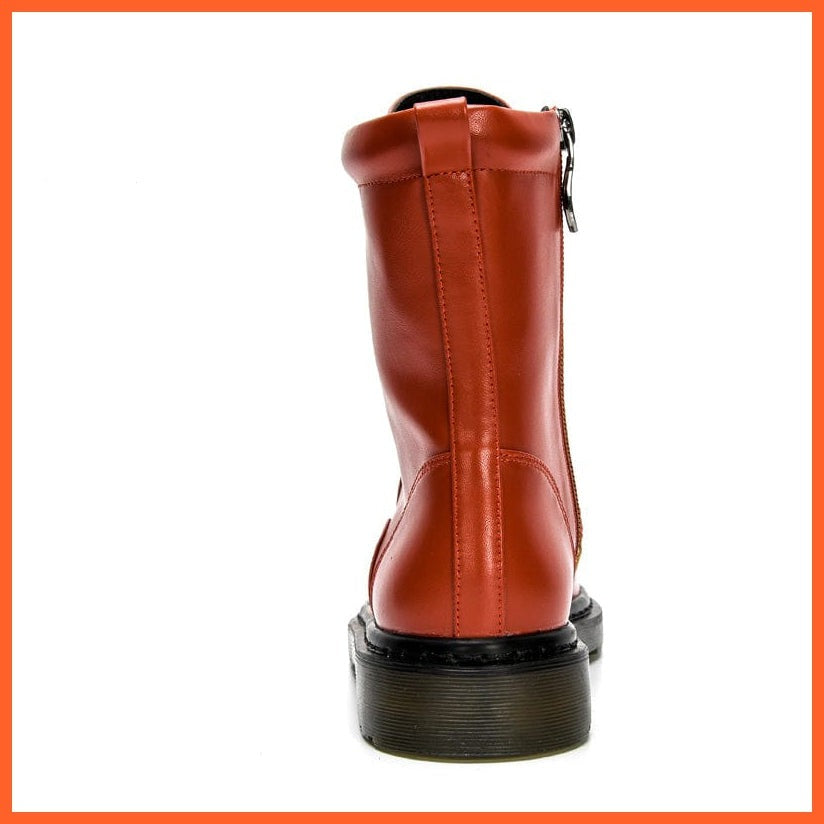 whatagift.com.au Women Shoes New Designers Ankle Boots | Women Plush Round Toe Lace Up Shoes