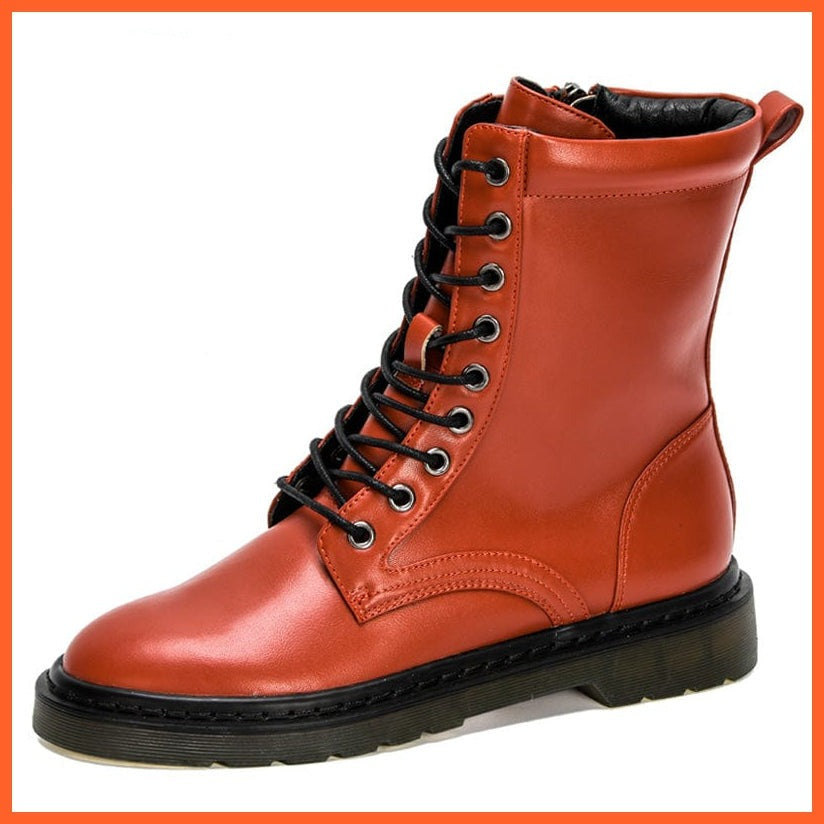whatagift.com.au Women Shoes New Designers Ankle Boots | Women Plush Round Toe Lace Up Shoes