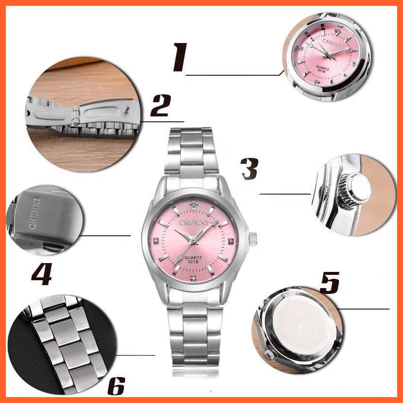 6 Fashion Colors Luxury Women'S Casual Watches | Luxury Waterproof Watch Women Rhinestone Wristwatches | whatagift.com.au.