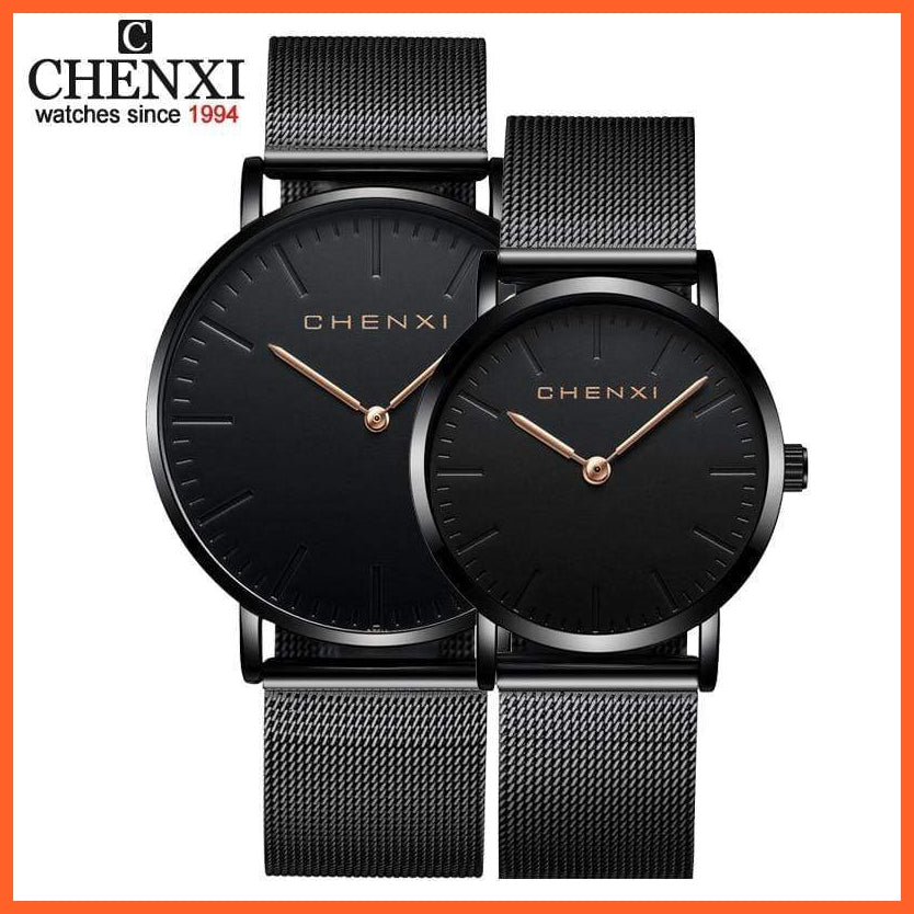 Brand Casual Fashion Couples Wristwatches | Women Quartz Stainless Steel Watch Mens Casual Mesh Strap Ultra Thin Watches | whatagift.com.au.