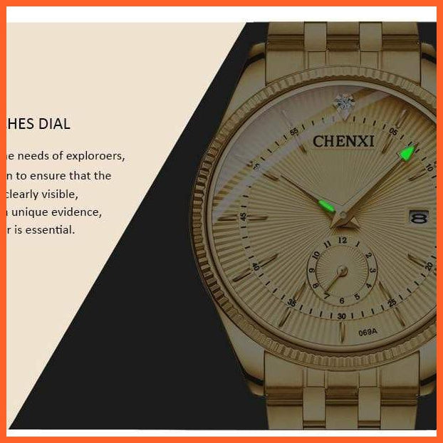 Branded Luxury Gold Wrist Watch Men Women Quartz Wristwatch For Couples | Casual Fashion Stainless Steel Watches | whatagift.com.au.