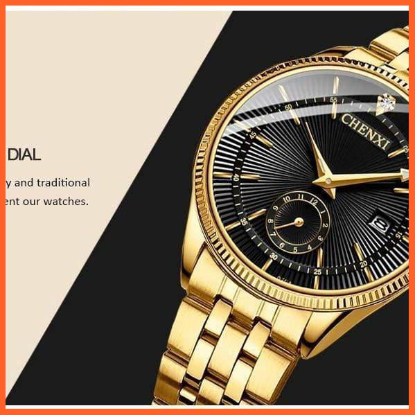 Branded Luxury Gold Wrist Watch Men Women Quartz Wristwatch For Couples | Casual Fashion Stainless Steel Watches | whatagift.com.au.