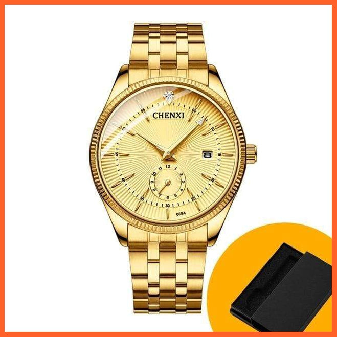 Branded Luxury Gold Wrist Watch Men Women Quartz Wristwatch For Couples | Casual Fashion Stainless Steel Watches | whatagift.com.au.