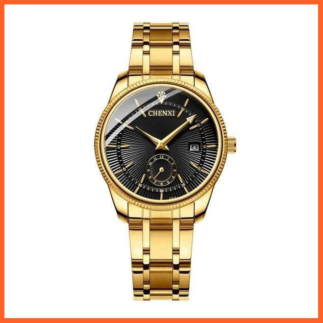 Branded Luxury Gold Wrist Watch Men Women Quartz Wristwatch For Couples | Casual Fashion Stainless Steel Watches | whatagift.com.au.