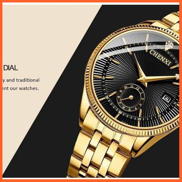 Luxury Branded Set Women Men Golden Fashion Sport Quartz Watches | Ladies Stainless Steel Business Casual Waterproof Watches | whatagift.com.au.