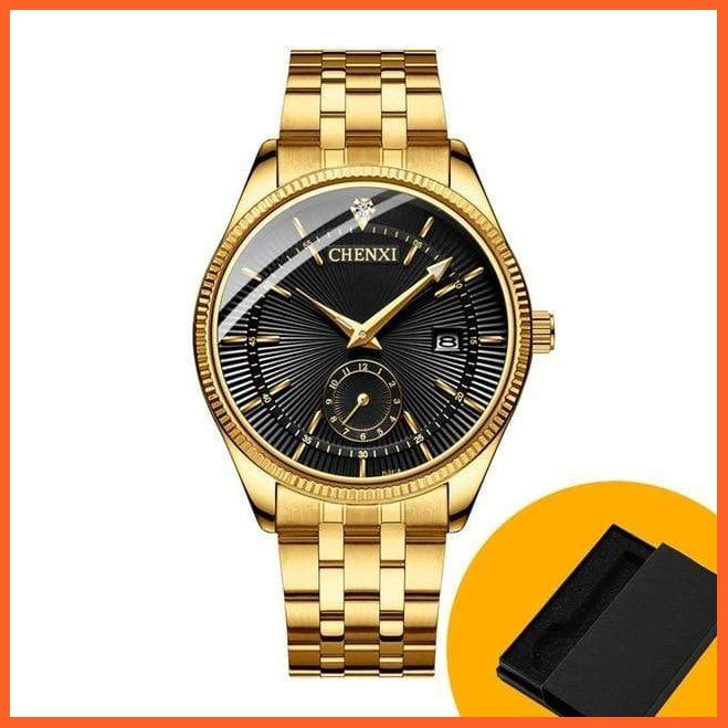 Branded Luxury Gold Wrist Watch Men Women Quartz Wristwatch For Couples | Casual Fashion Stainless Steel Watches | whatagift.com.au.