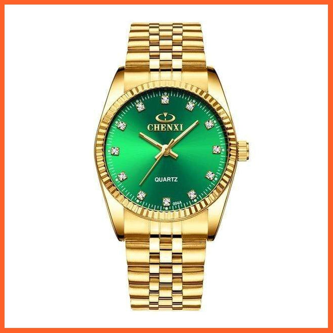 Casual Fashion Stainless Steel Luxury Couple Watch | Golden Lovers Watch Quartz Watches For Women & Men Analog Wristwatch | whatagift.com.au.