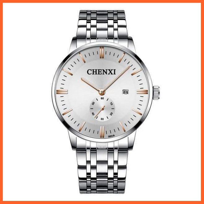 Luxury Stainless Steel Couple'S Wristwatches |  Fashion Watches Men Women Quartz Watch | Silver Stainless Steel Waterproof  Watches | whatagift.com.au.
