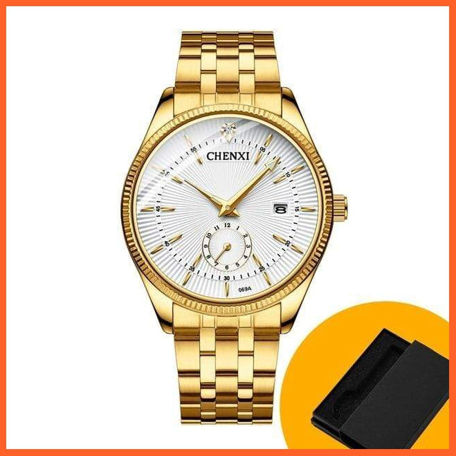 Branded Luxury Gold Wrist Watch Men Women Quartz Wristwatch For Couples | Casual Fashion Stainless Steel Watches | whatagift.com.au.