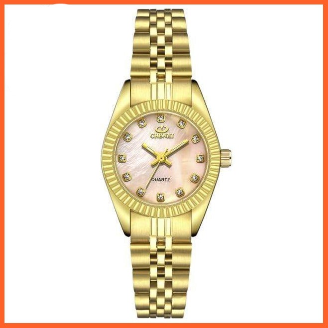 Casual Fashion Stainless Steel Luxury Couple Watch | Golden Lovers Watch Quartz Watches For Women & Men Analog Wristwatch | whatagift.com.au.