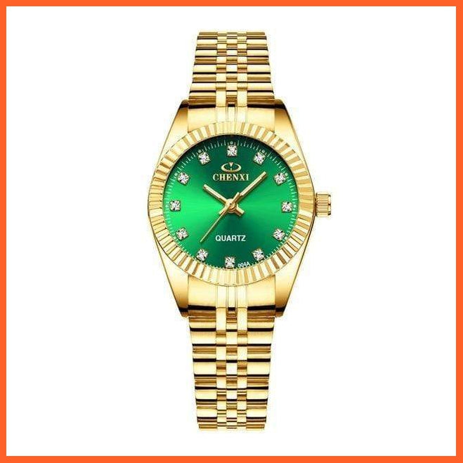 Casual Fashion Stainless Steel Luxury Couple Watch | Golden Lovers Watch Quartz Watches For Women & Men Analog Wristwatch | whatagift.com.au.