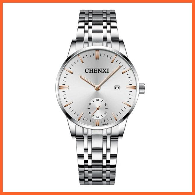 Luxury Stainless Steel Couple'S Wristwatches |  Fashion Watches Men Women Quartz Watch | Silver Stainless Steel Waterproof  Watches | whatagift.com.au.
