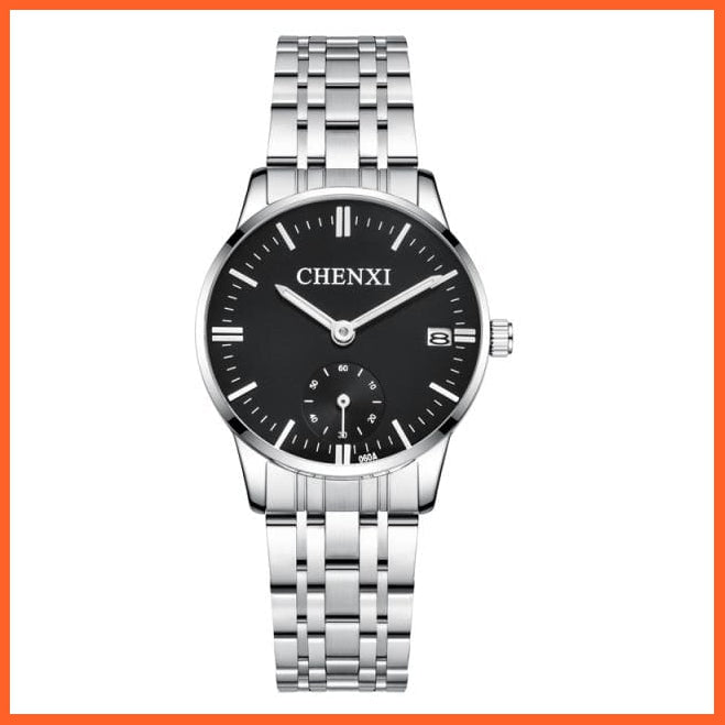 Luxury Stainless Steel Couple'S Wristwatches |  Fashion Watches Men Women Quartz Watch | Silver Stainless Steel Waterproof  Watches | whatagift.com.au.