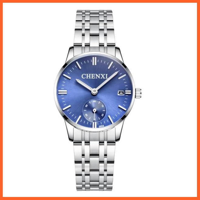 Luxury Stainless Steel Couple'S Wristwatches |  Fashion Watches Men Women Quartz Watch | Silver Stainless Steel Waterproof  Watches | whatagift.com.au.