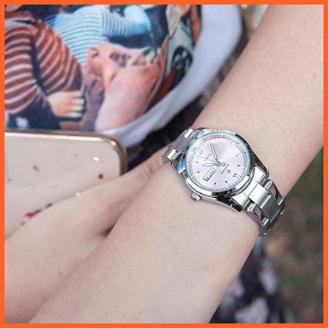 Fashion Ladies Watches Waterproof Quartz Silver Women Automatic Wrist Watch | whatagift.com.au.