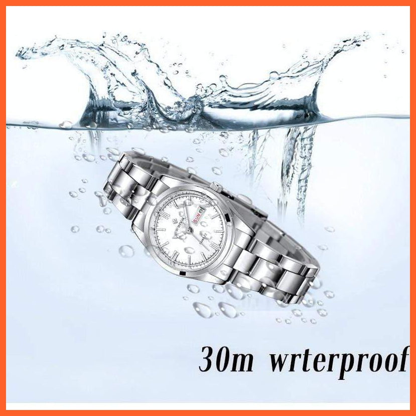 Fashion Ladies Watches Waterproof Quartz Silver Women Automatic Wrist Watch | whatagift.com.au.