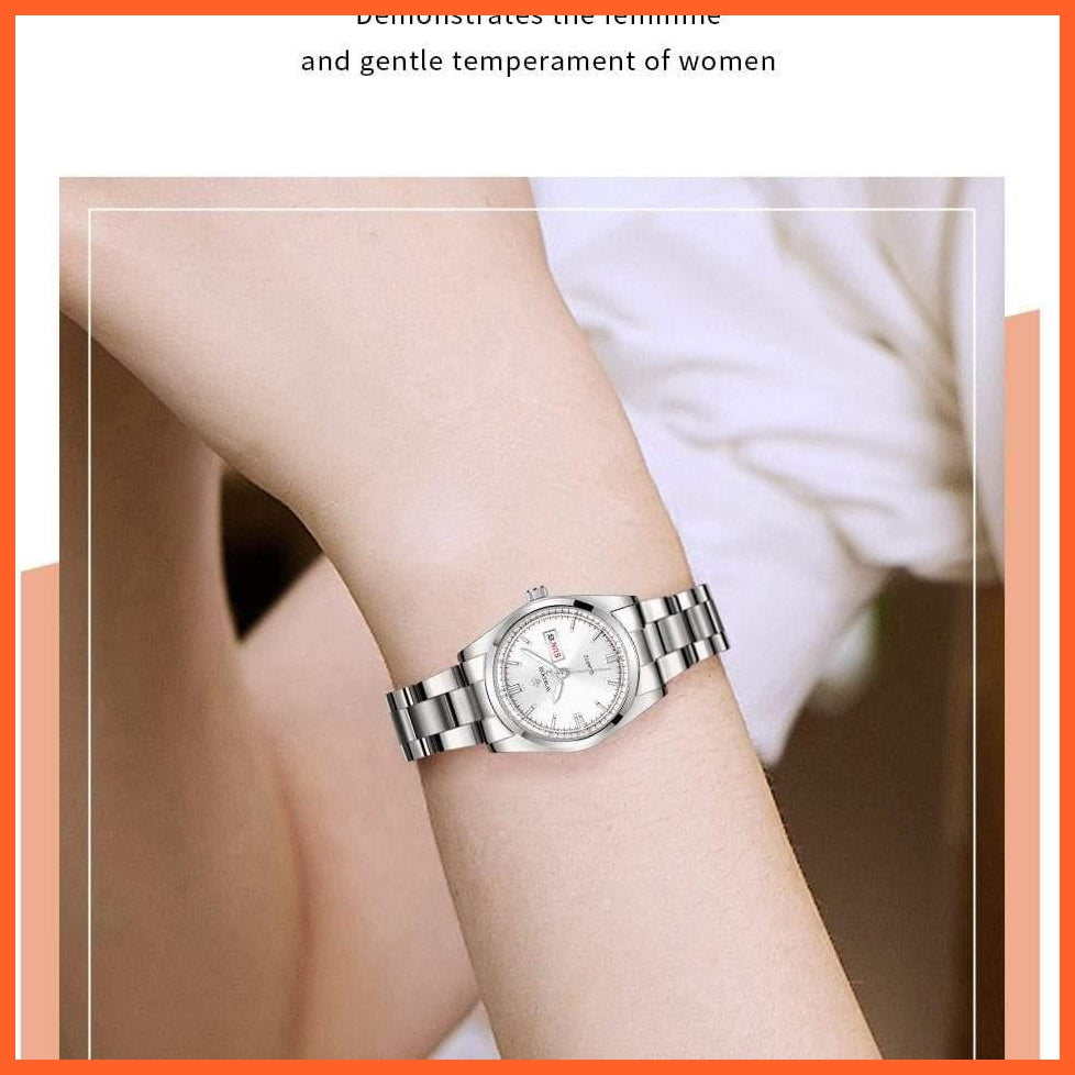 Fashion Ladies Watches Waterproof Quartz Silver Women Automatic Wrist Watch | whatagift.com.au.