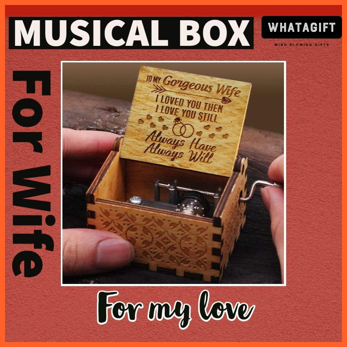 Wooden Classical Music Box For Gorgeous Wife | whatagift.com.au.