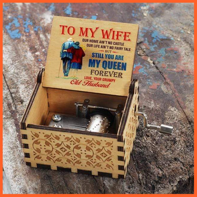 Wooden Classical Music Box For My Wife My Queen | whatagift.com.au.