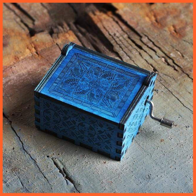 Wooden Classical Music Box Hand Crafted Blue | whatagift.com.au.