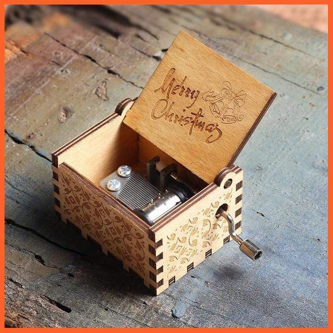 Wooden Classical Music Box Merry Christmas | whatagift.com.au.