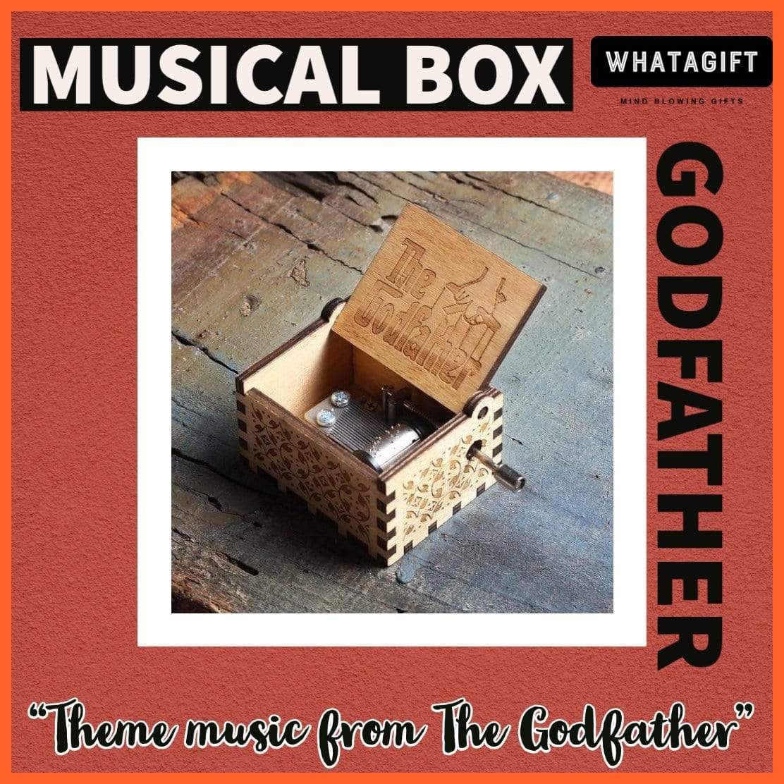 Wooden Classical Music Box The Godfather Tune | whatagift.com.au.