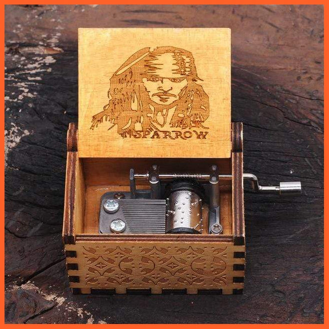 Wooden Classical Music Box Tune Captain Jack Sparrow | whatagift.com.au.