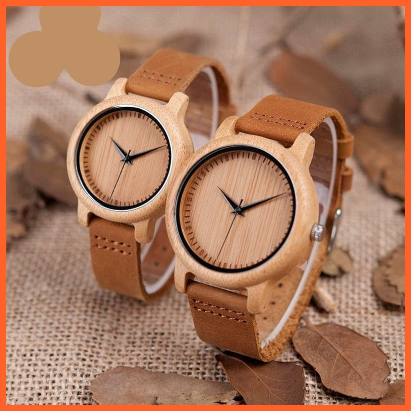 whatagift.com.au Wooden Strap Luxury Couple Watch With Box