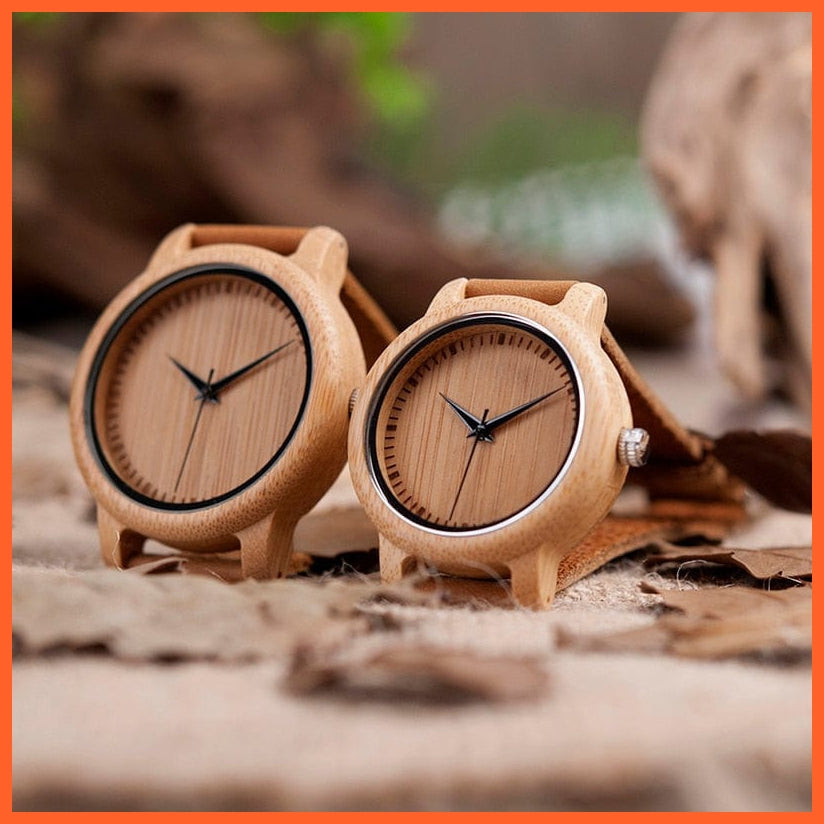 whatagift.com.au Wooden Strap Luxury Couple Watch With Box