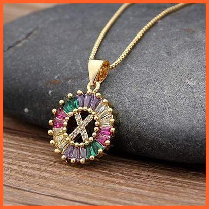 Multi Color Gold Plated Pendant & Necklace | whatagift.com.au.