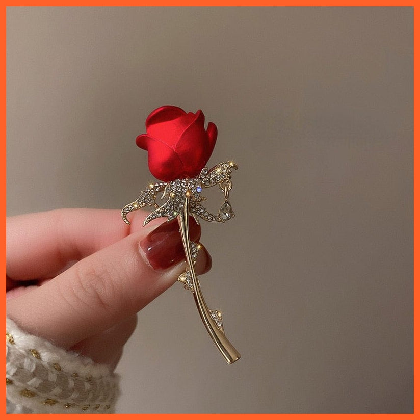 whatagift.com.au XZ0016-1 / 1 Piece Tulip Rose Brooch For Women | Flower Brooch Pin