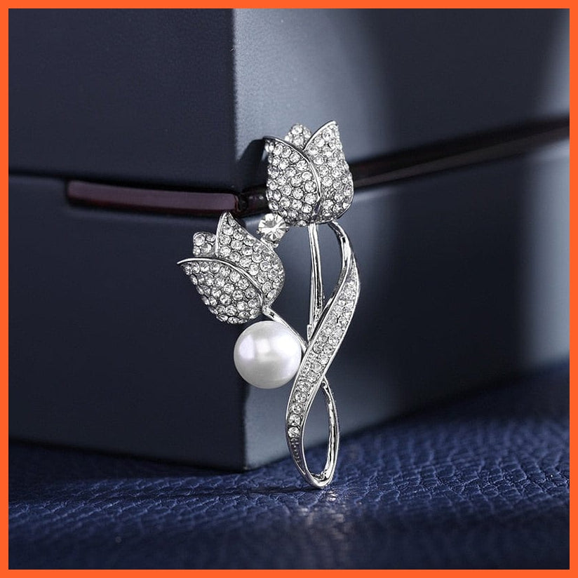 whatagift.com.au XZ0042-2 / 1 Piece Tulip Rose Brooch For Women | Flower Brooch Pin