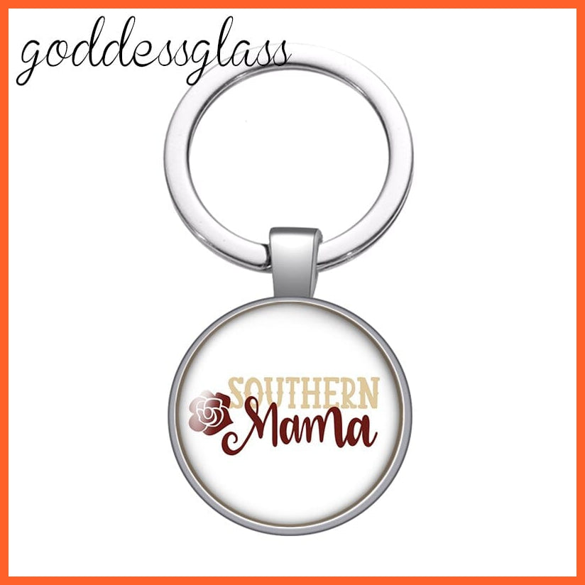 whatagift.com.au YA0800-02 Mum Glass Cabochon Keychain For Mother's day Gift