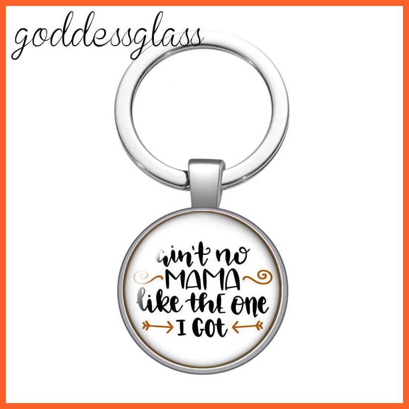 whatagift.com.au YA0800-03 Mum Glass Cabochon Keychain For Mother's day Gift