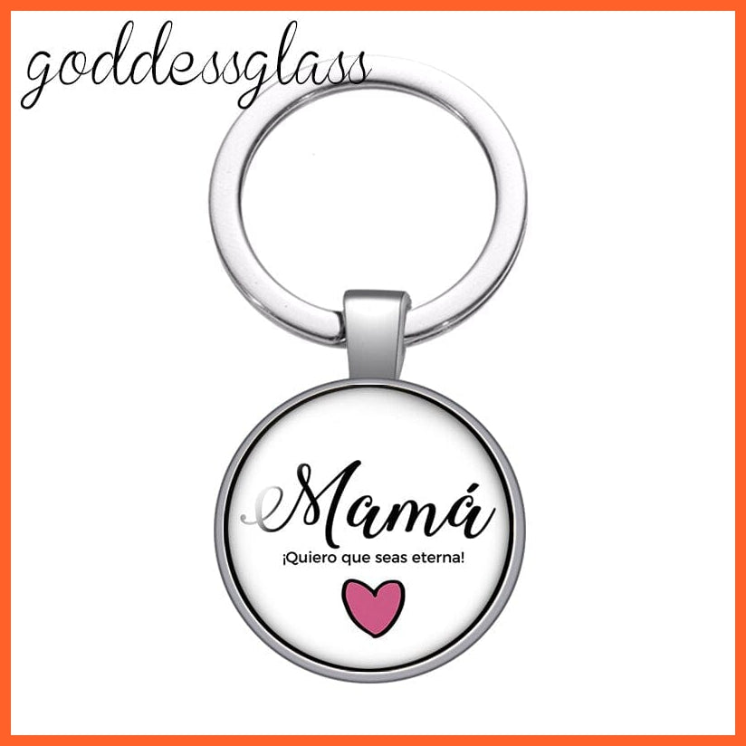 whatagift.com.au YA0800-05 Mum Glass Cabochon Keychain For Mother's day Gift