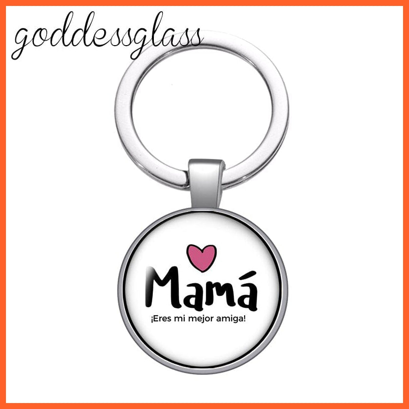 whatagift.com.au YA0800-09 Mum Glass Cabochon Keychain For Mother's day Gift