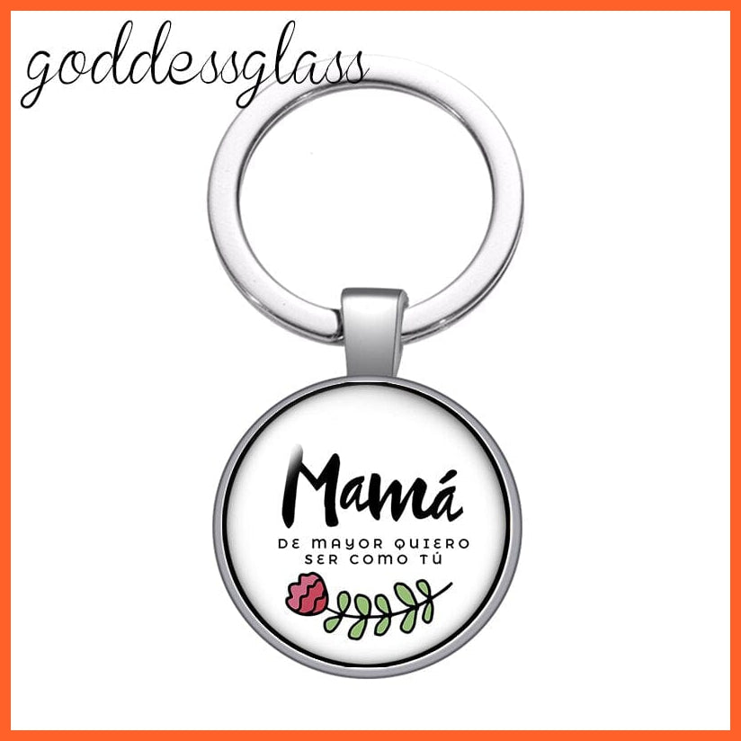 whatagift.com.au YA0800-10 Mum Glass Cabochon Keychain For Mother's day Gift
