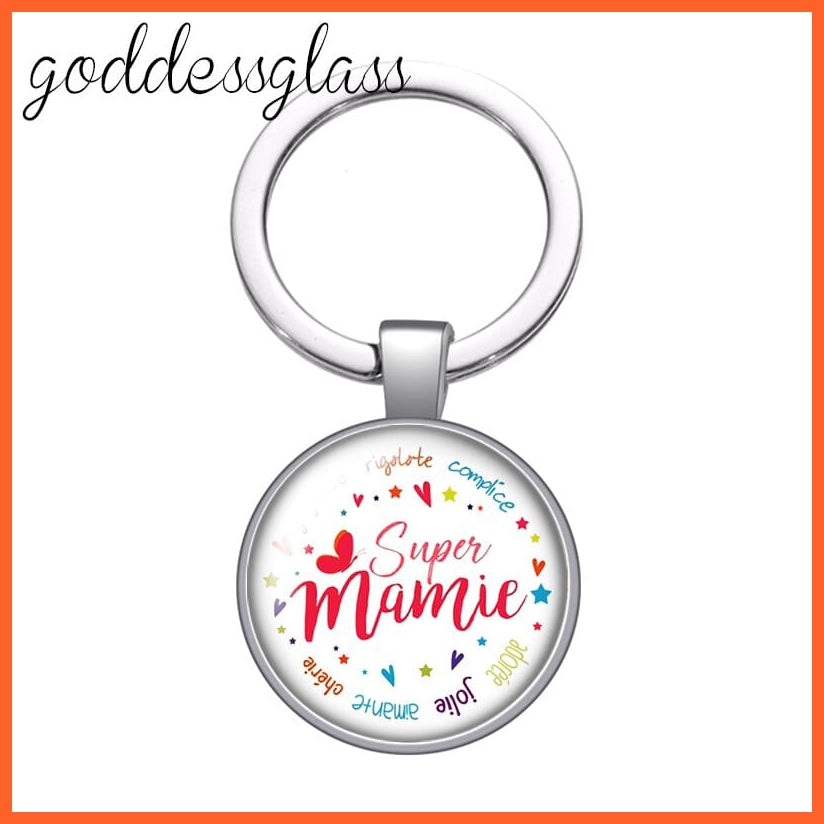 whatagift.com.au YA1536-03 Mum Glass Cabochon Keychain For Mother's day Gift