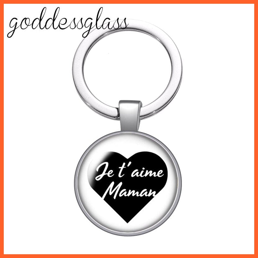 whatagift.com.au YA1536-09 Mum Glass Cabochon Keychain For Mother's day Gift