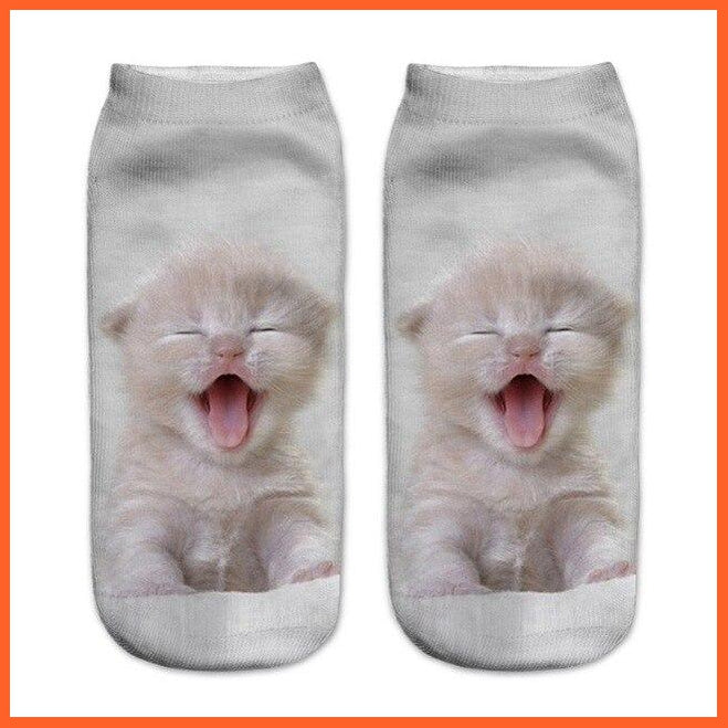 Yawning Pretty Cat Socks - 3D Prints. | whatagift.com.au.