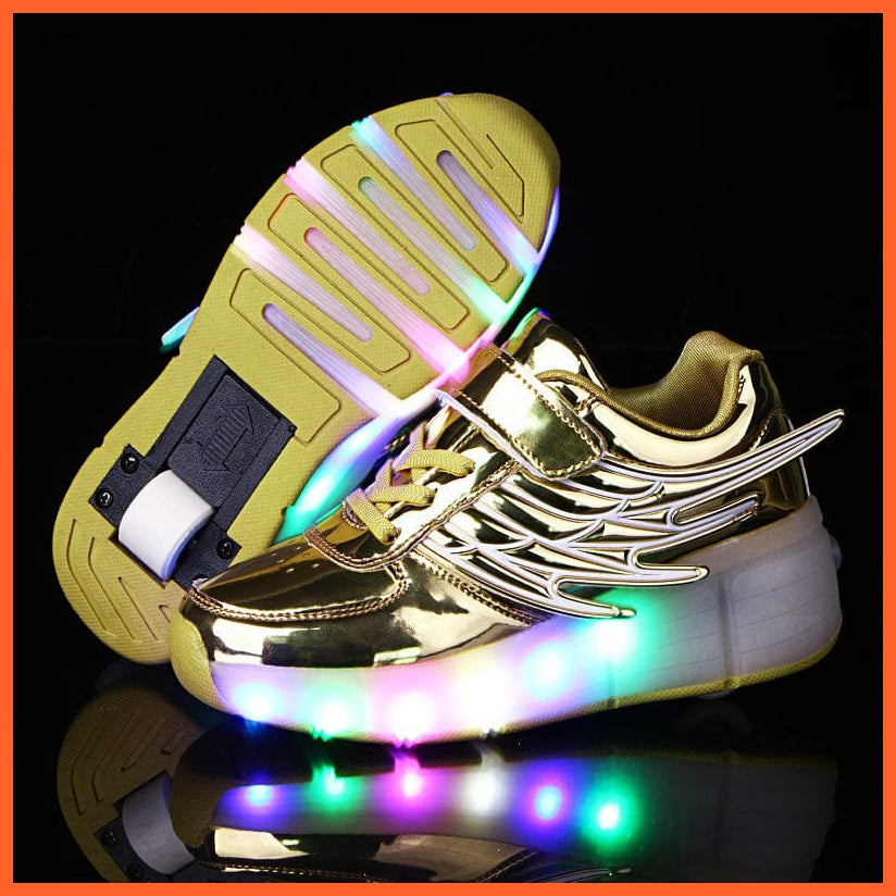 whatagift.com.au yellow / 1 New Pink Black LED Light Roller Skate Shoes For Children | Kids Sneakers With One wheels