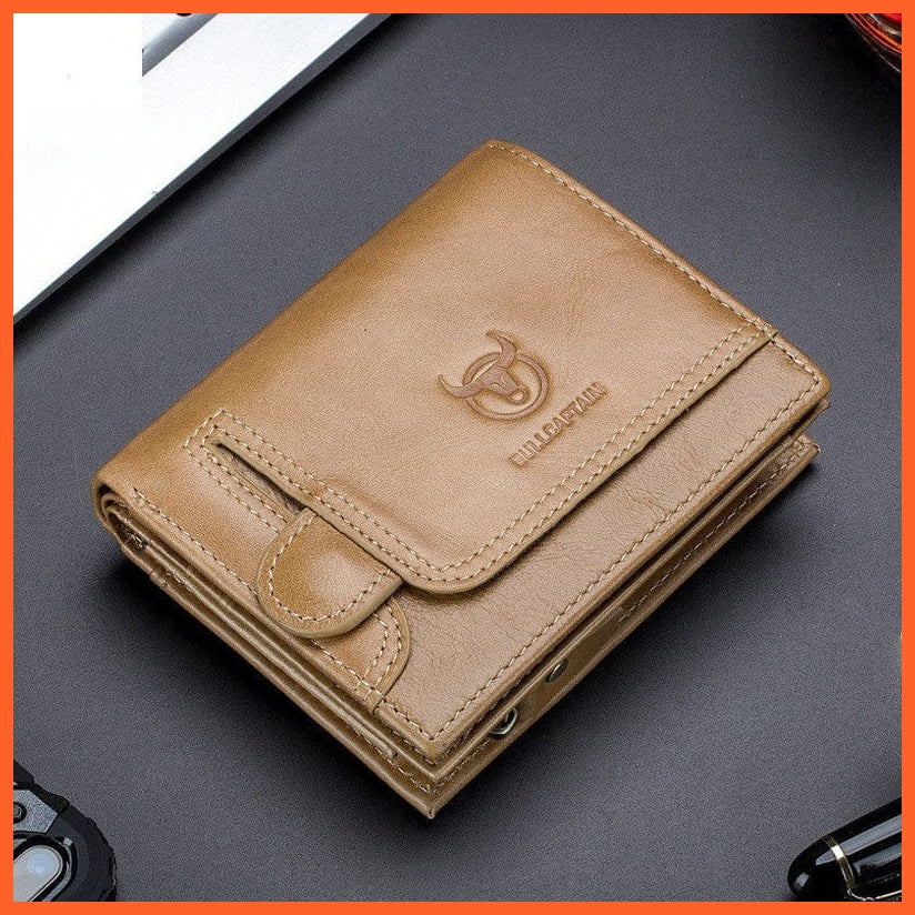 whatagift.com.au yellow 2021 Brand Genuine Leather Men&#39;s Wallet Cowhide Designer Male Purse Vintage ID Card Holder Luxury Money Bag