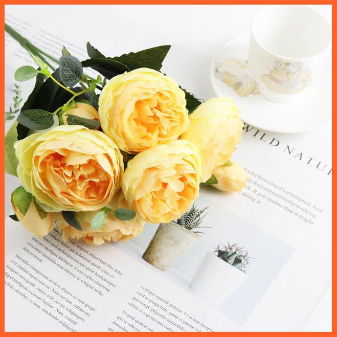 Artificial Silk Peony Flower Bouquet | whatagift.com.au.
