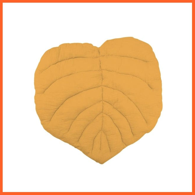 whatagift.com.au Yellow Baby Play Mat Leaf Shape Cotton Leaves Blanket Soft Rugs