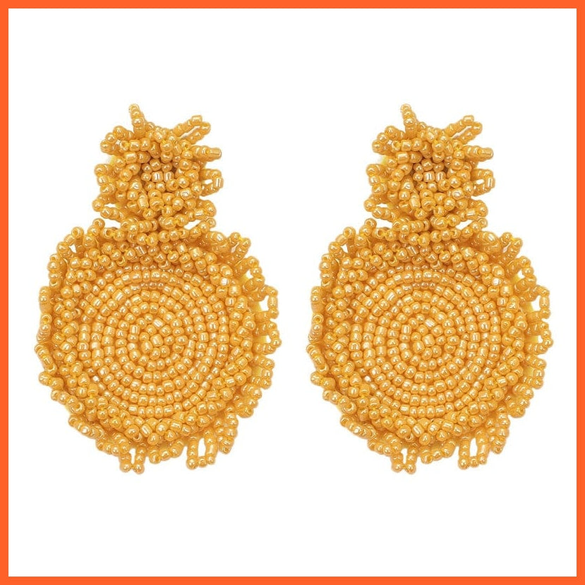 whatagift.com.au yellow Earrings Bohemian Handmade Beads Drop Earrings For Women