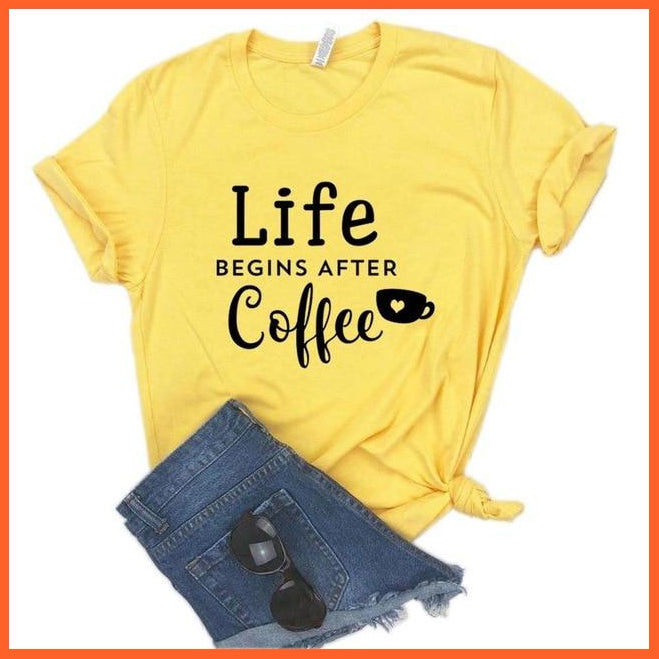 Trending Coffee Lover Tshirts - Life Begins After Coffee | whatagift.com.au.