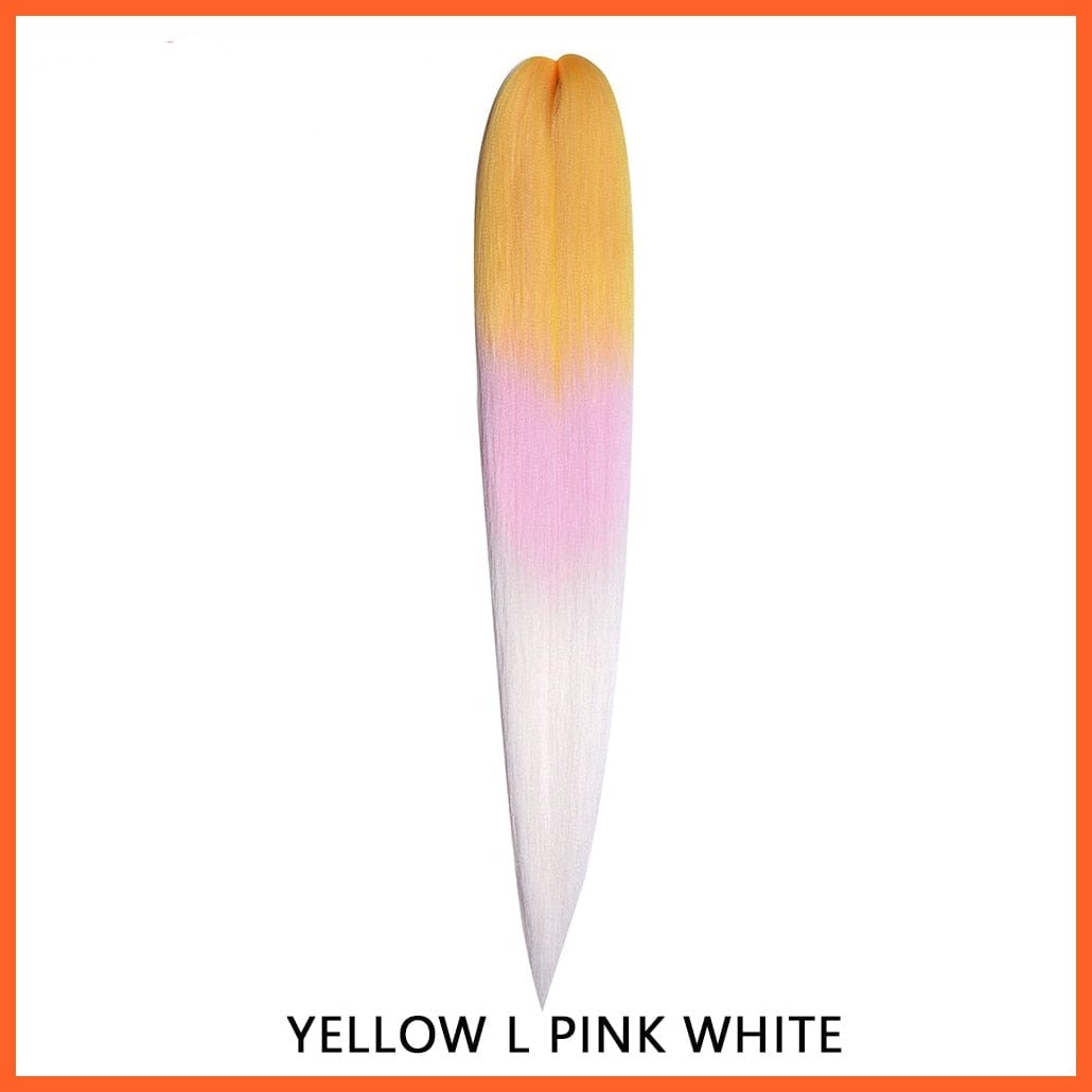whatagift.com.au YELLOW LPINK WHITE / 22inches / 1Pcs/Lot Synthetic 22 Inch 60G Kanekalon Hair Jumbo Braid | Yaki Straight Hair Extension Pink Blonde Twist