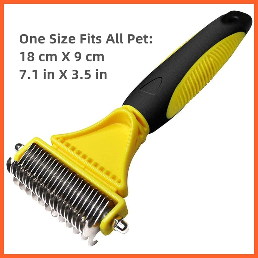 whatagift.com.au yellow Pumpkin Self Cleaning Pet Brush for Shedding Dog Cat | Grooming Comb Removes Loose Underlayers and Tangled Hair