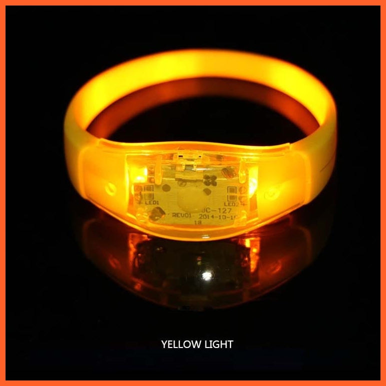 whatagift.com.au yellow Silicone Sound Controlled LED Light Bracelet | Activated Glow Halloween Flash Wristband