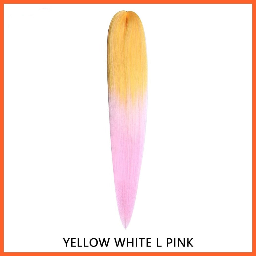 whatagift.com.au yellow-white-l-pink / 22inches / 1Pcs/Lot Synthetic 22 Inch 60G Kanekalon Hair Jumbo Braid | Yaki Straight Hair Extension Pink Blonde Twist